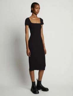 Proenza Schouler White Label | Rib Knit Short Sleeve Dress - Black -Acler Shop 18895869 43235185 1320