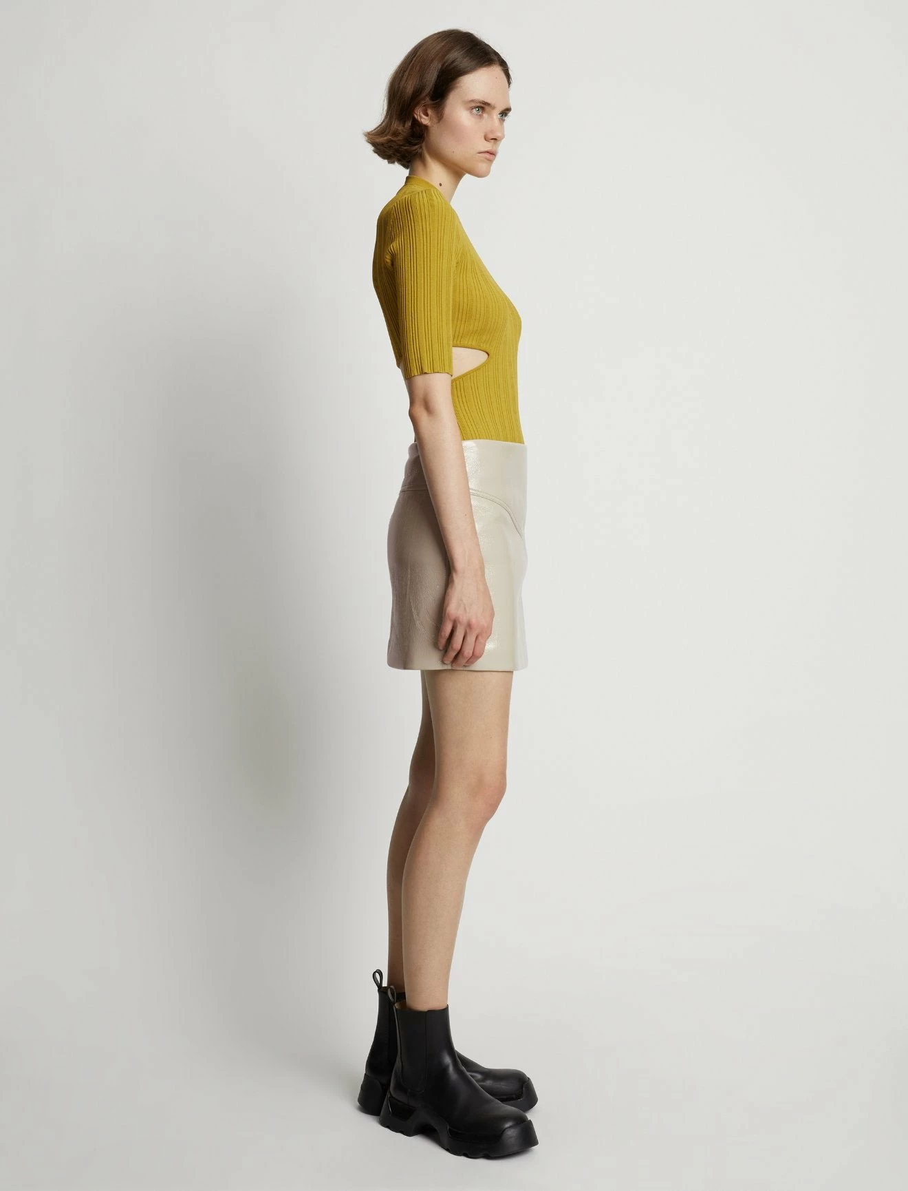 Proenza Schouler White Label | Vinyl Mini Skirt - Fawn 3 Proenza Schouler White Label | Vinyl Mini Skirt - Fawn - Image 3