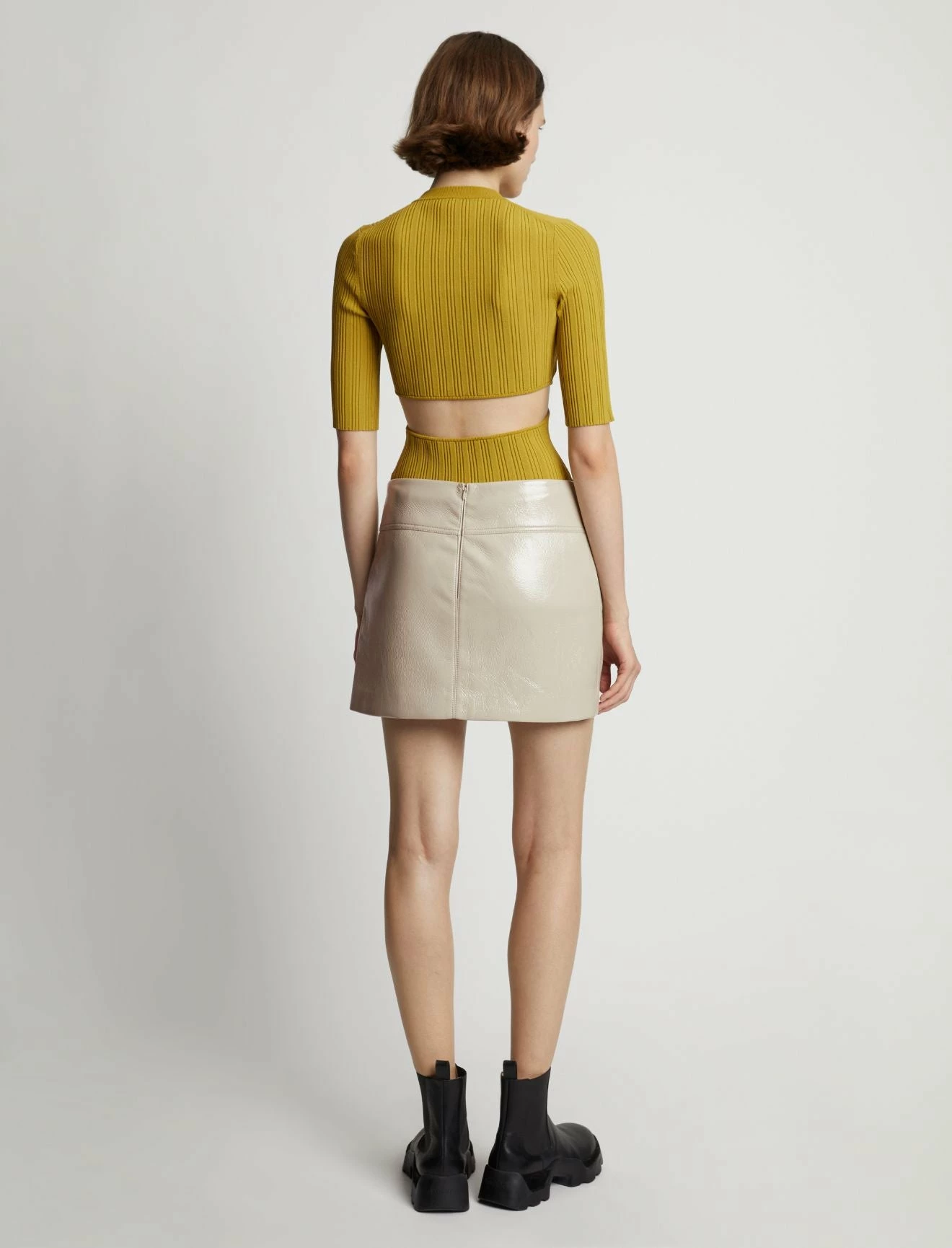 Proenza Schouler White Label | Vinyl Mini Skirt - Fawn 4 Proenza Schouler White Label | Vinyl Mini Skirt - Fawn - Image 4