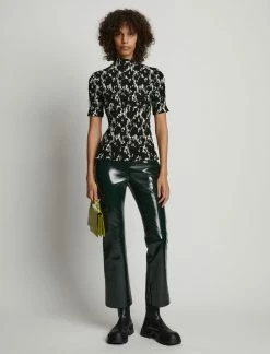 Proenza Schouler White Label | Flou Smocked Top - Mint/Black -Acler Shop 18896239 43234377 1320