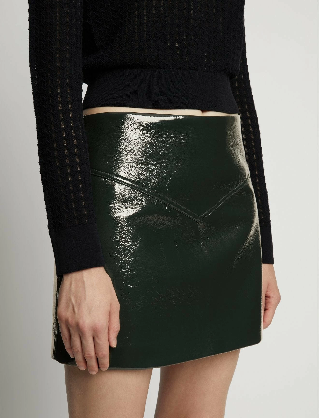 Proenza Schouler White Label | Vinyl Mini Skirt - Pine 5 Proenza Schouler White Label | Vinyl Mini Skirt - Pine - Image 5