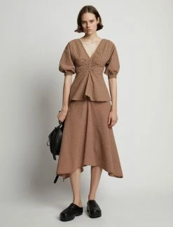 Proenza Schouler White Label | Gingham Long Sleeve Peplum Top - Coral/Black 8 Proenza Schouler White Label | Gingham Long Sleeve Peplum Top - Coral/Black -Acler Shop 18897047 43581448 1320