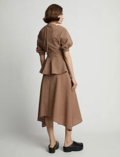 Proenza Schouler White Label | Gingham Long Sleeve Peplum Top - Coral/Black 10 Proenza Schouler White Label | Gingham Long Sleeve Peplum Top - Coral/Black -Acler Shop 18897047 43581462 1320