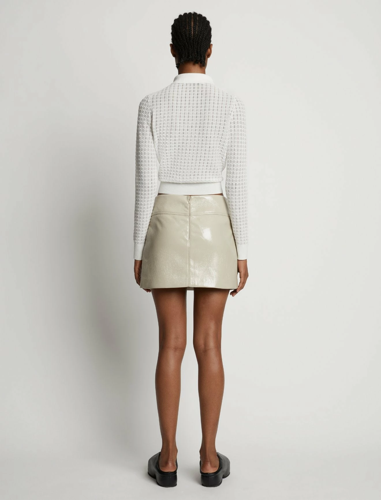 Proenza Schouler White Label | Sheer Cotton Long Sleeve Polo - Off White 5 Proenza Schouler White Label | Sheer Cotton Long Sleeve Polo - Off White - Image 5