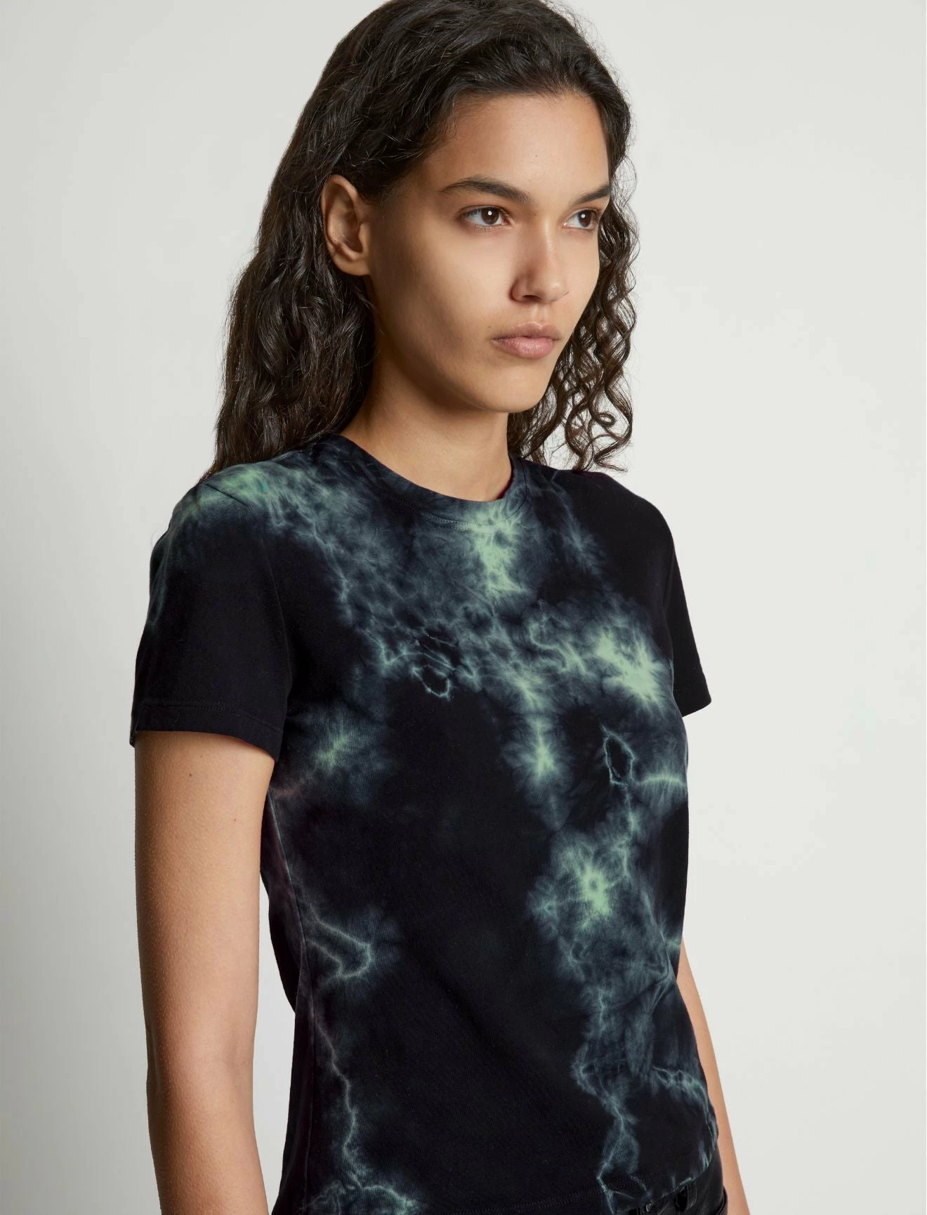 Proenza Schouler White Label | Tie Dye T.Shirt - Black/Jade 6 Proenza Schouler White Label | Tie Dye T.Shirt - Black/Jade - Image 6