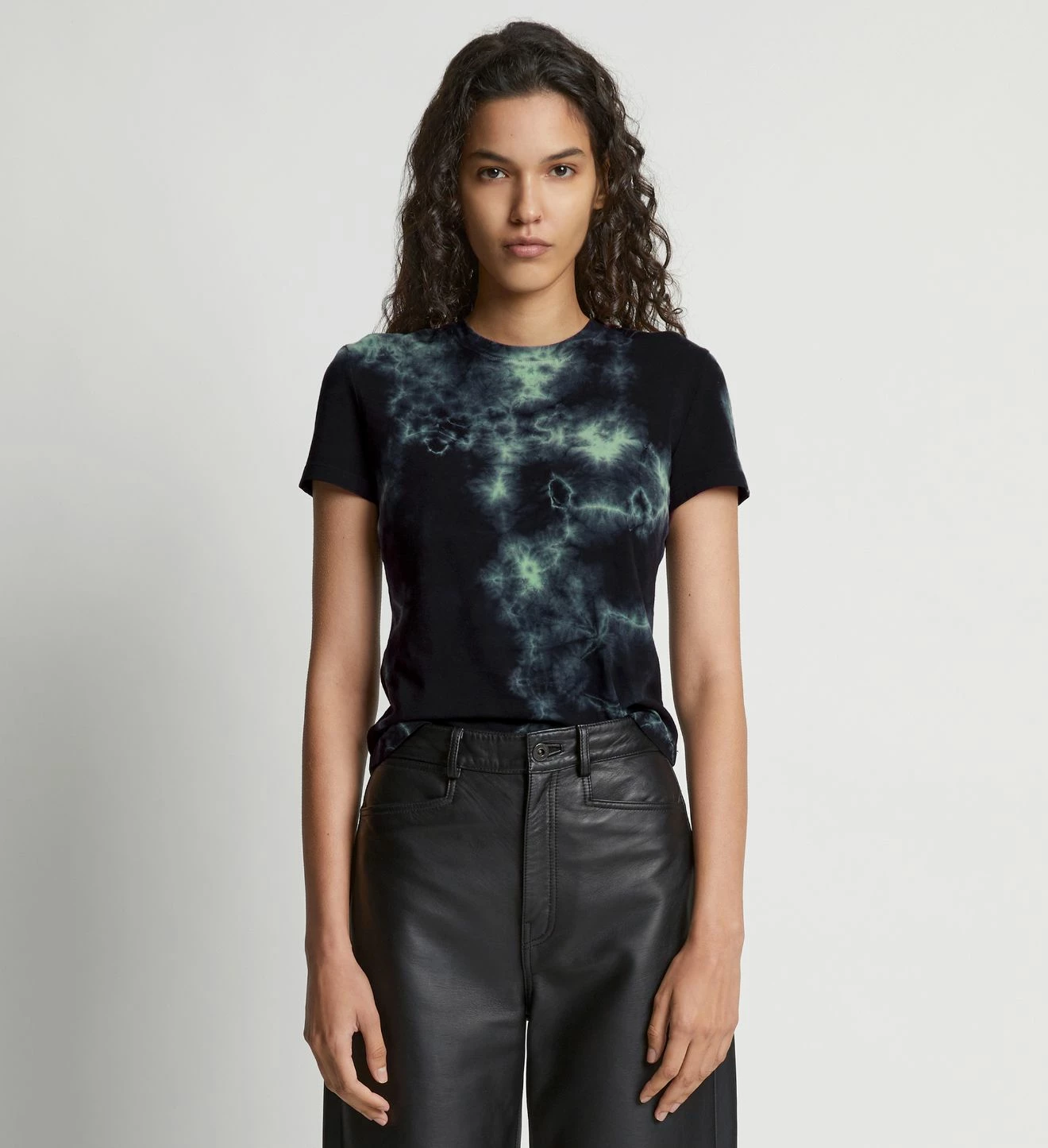 Proenza Schouler White Label | Tie Dye T.Shirt - Black/Jade 2 Proenza Schouler White Label | Tie Dye T.Shirt - Black/Jade - Image 2