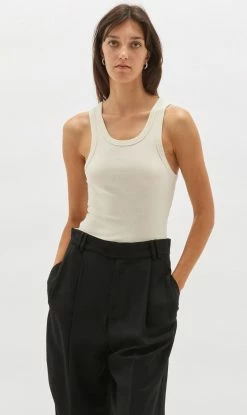 BASSIKE | Slim Superfine Rib Tank - Salt