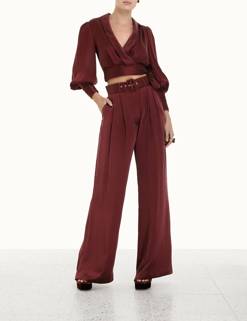 Zimmermann | Silk Wrap Blouse - Navy 2 Zimmermann | Silk Wrap Blouse - Navy - Image 2