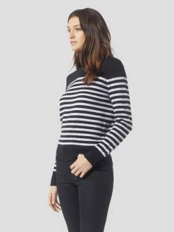 Equipment | Sanni Striped Crew - True Black/Nature White -Acler Shop 20 0 006109 sw01374s tr bl ntr wht 3v2