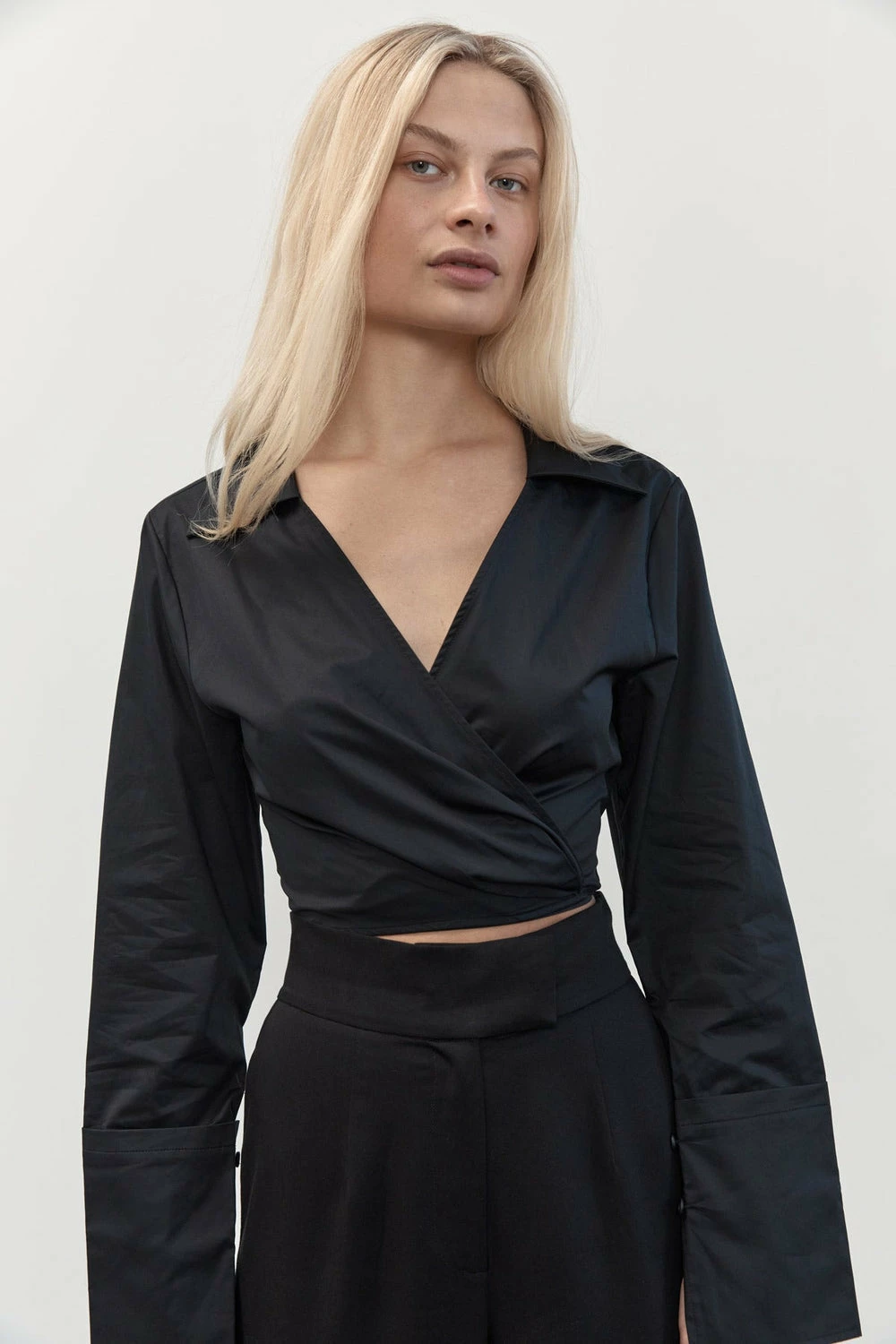 ST AGNI St. Agni | Wrap Shirt - Black - Image 3