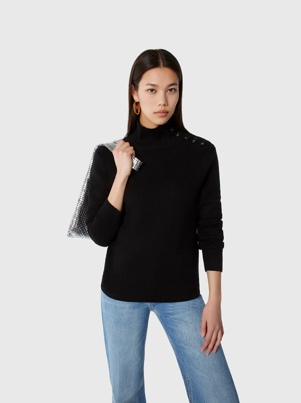 Paco Rabanne | Pull Col Roule - Black 2 Paco Rabanne | Pull Col Roule - Black - Image 2