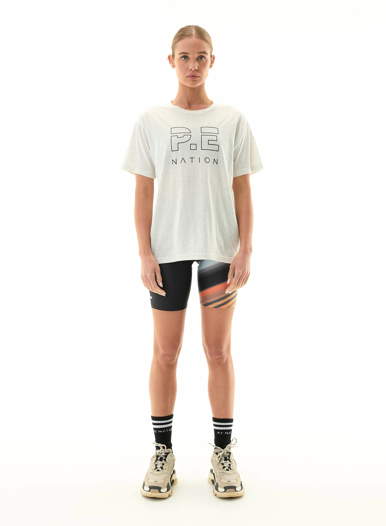 P.E NATION | Heads Up Tee - Grey Marle 2 P.E NATION | Heads Up Tee - Grey Marle - Image 2