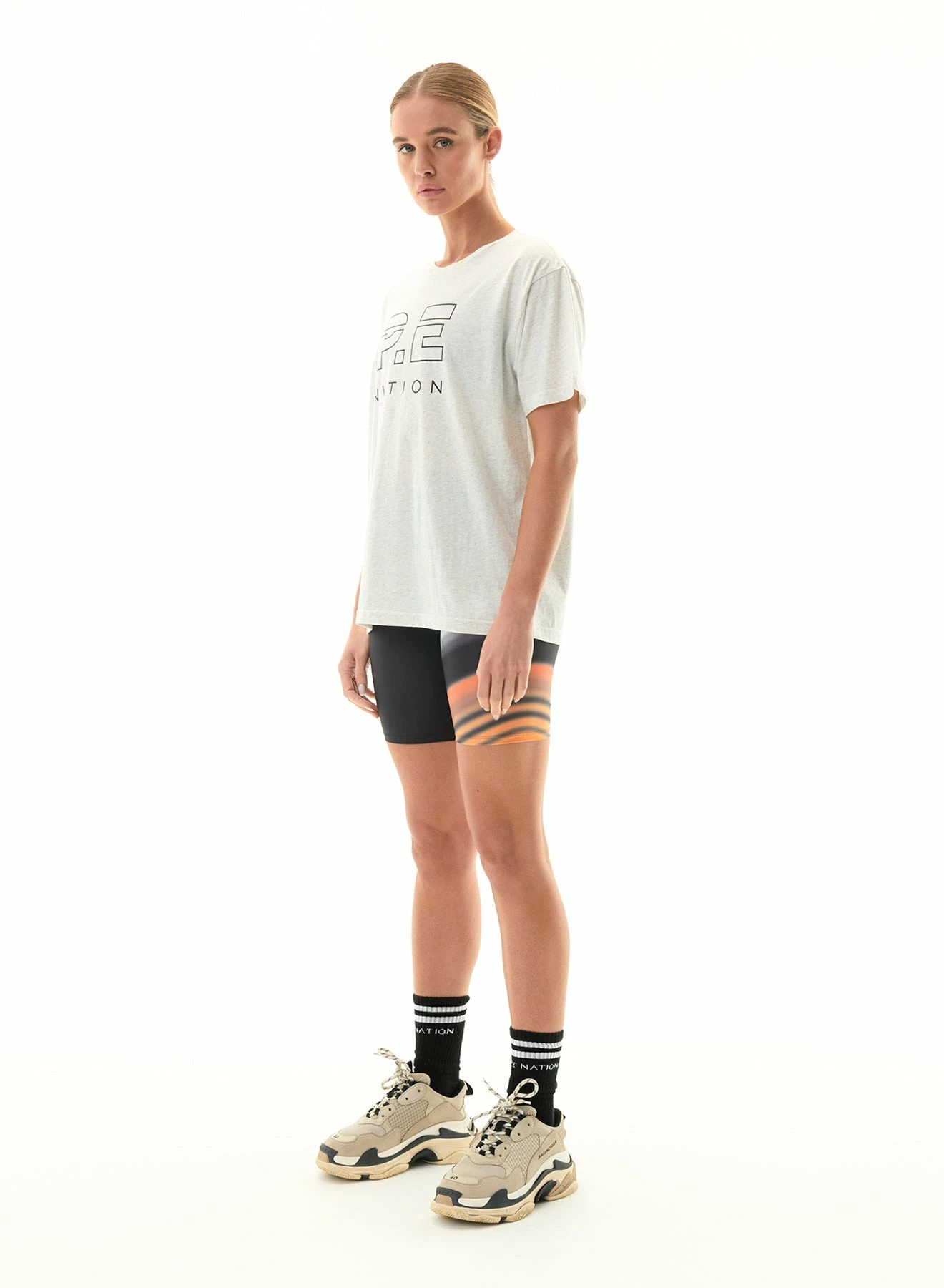 P.E NATION | Heads Up Tee - Grey Marle 5 P.E NATION | Heads Up Tee - Grey Marle - Image 5