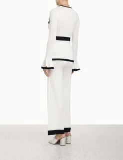 Zimmermann | High Tide V-Neck Top - Cream/Navy -Acler Shop 4.5555thig.crnav .cream navy back