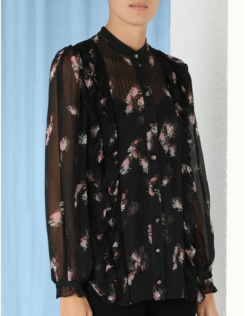 Zimmermann | Dancer Frill Shirt - Black 5 Zimmermann | Dancer Frill Shirt - Black - Image 5
