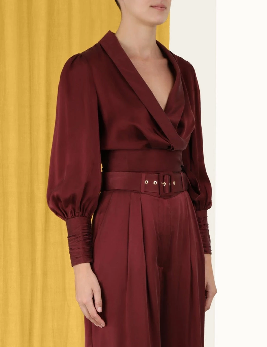 Zimmermann | Silk Wrap Blouse - Navy 5 Zimmermann | Silk Wrap Blouse - Navy - Image 5