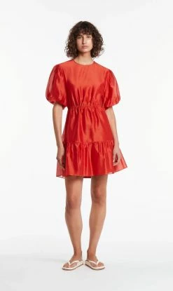 Front Page 46 SIR THE LABEL | Lucelia Puff Sleeve Mini Dress - Red