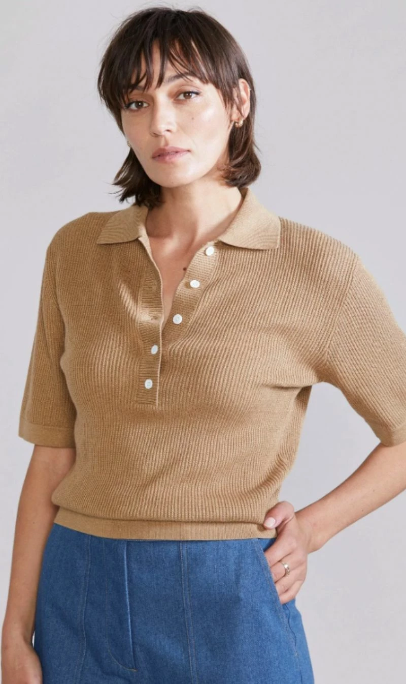 Laing | West S/S Polo - Bark 1 Laing | West S/S Polo - Bark