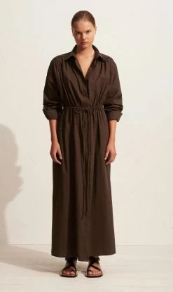 Front Page 42 Matteau | Drawcord Shirt Dress - Carob