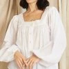 Mahsa | Folk Blouse - Cotton Voile White