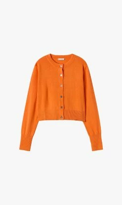 Silk Laundry | Cropped Cardigan - Fire Lily