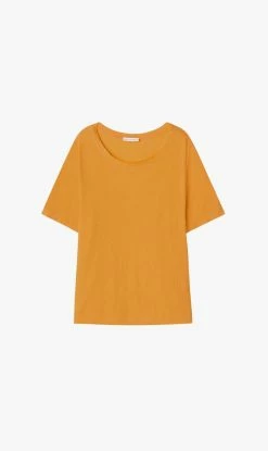 Silk Laundry | Ribbed T-Shirt - Fire Lily