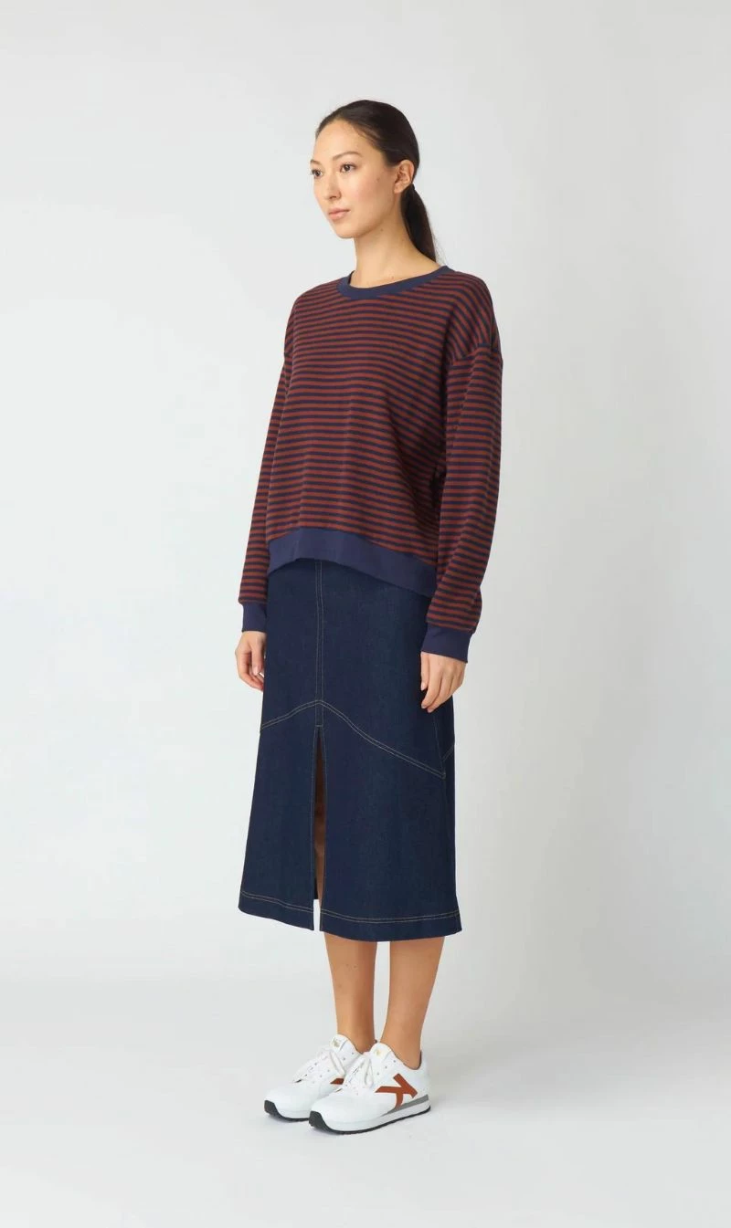 Kate Sylvester | Striped Sweatshirt - Tobacco 1 Kate Sylvester | Striped Sweatshirt - Tobacco