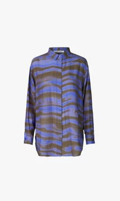 Samsoe Samsoe | Alfrida Shirt Aop - Iris Tide