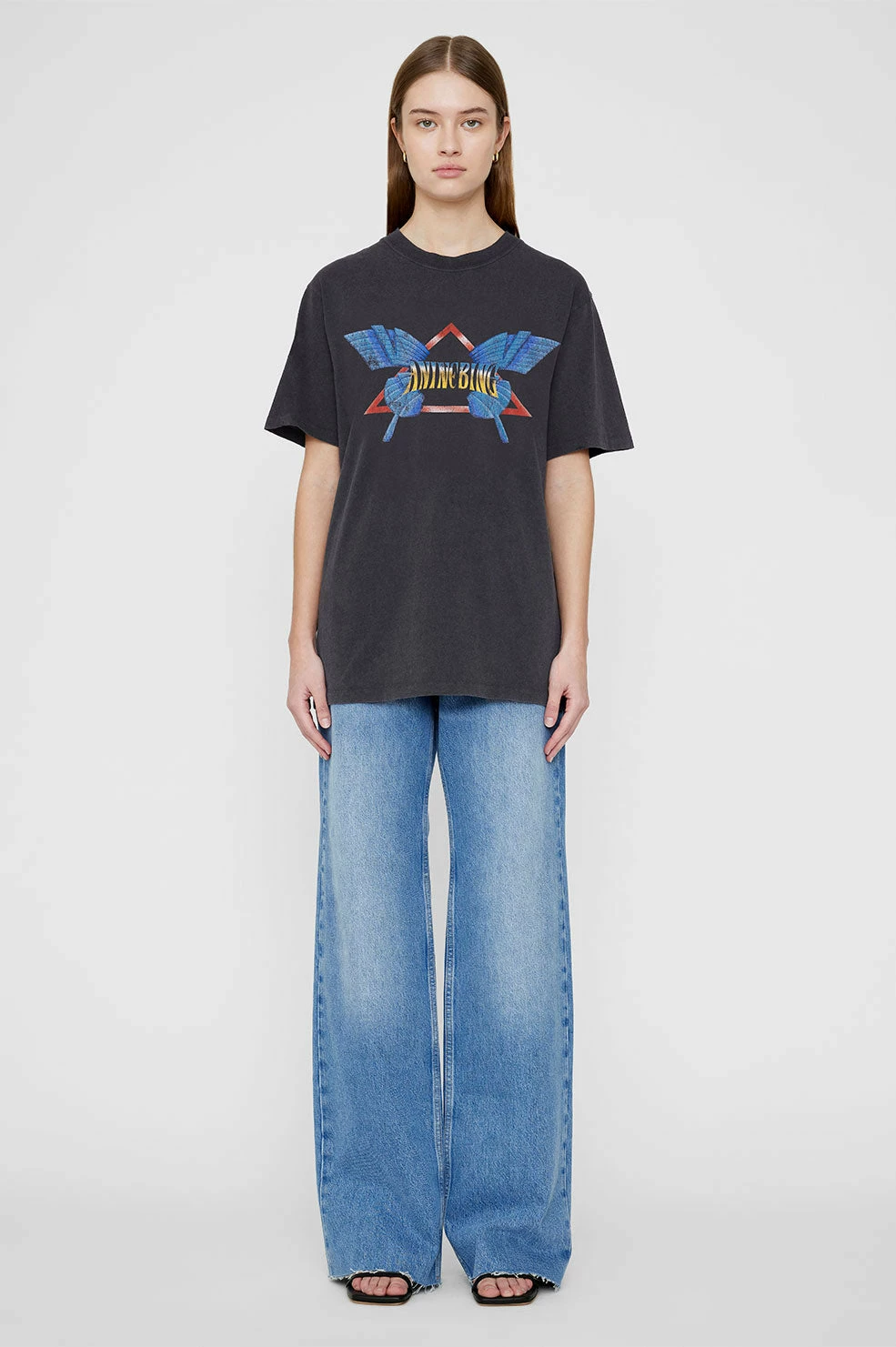 Anine Bing | Lili Tee Butterfly - Washed Black 2 Anine Bing | Lili Tee Butterfly - Washed Black - Image 2