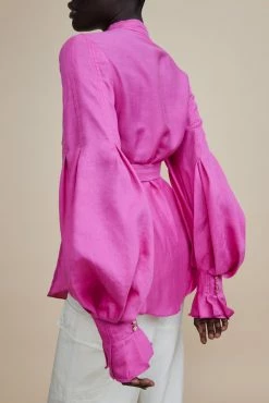 Acler | Wheatland Shirt - Flamingo -Acler Shop AL2204090T WHEATLAND SHIRT FLAMINGO 3