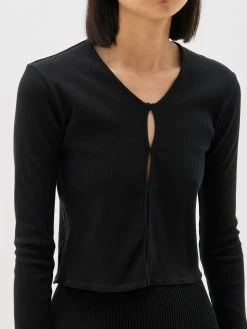 Bassike | Slim Fit Cut Out Detail Top - Black 9 Bassike | Slim Fit Cut Out Detail Top - Black -Acler Shop AW22WFT58 slim fit cut out detail top black back 2000x cae94752 47b9 4fd4 8d1d 4f8e229332fc