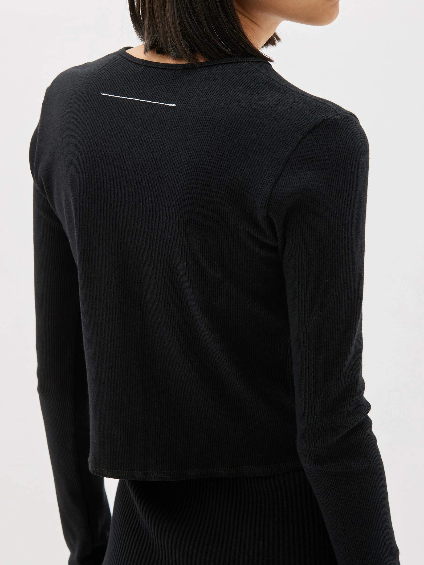 Bassike | Slim Fit Cut Out Detail Top - Black 5 Bassike | Slim Fit Cut Out Detail Top - Black - Image 5