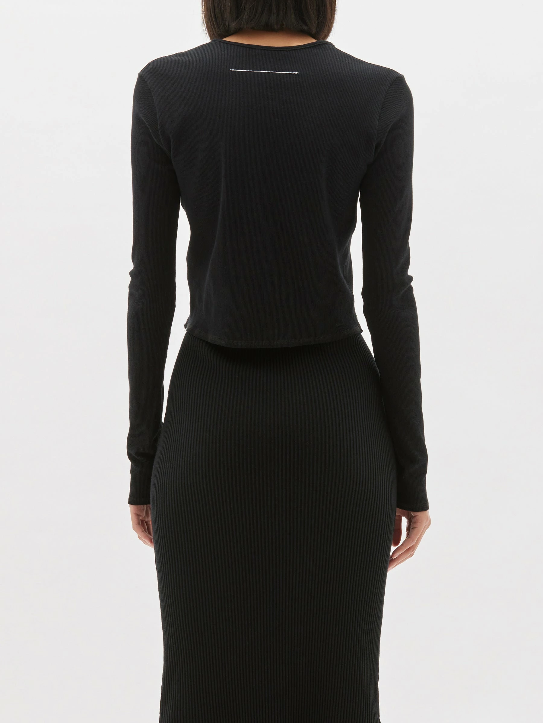 Bassike | Slim Fit Cut Out Detail Top - Black 6 Bassike | Slim Fit Cut Out Detail Top - Black - Image 6