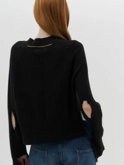 Bassike | Deconstructed Knit - Black -Acler Shop AW22WK06 deconstructed knit black DETAIL2 2000x 96d98923 cdb1 42d1 a3fb 2da6211e1e56