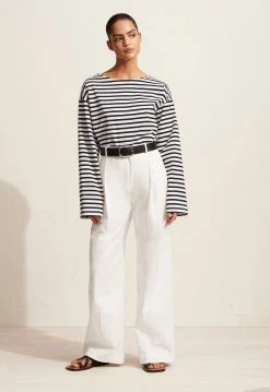 Matteau | Breton Stripe Tee - Navy/White -Acler Shop Breton Stripe Tee Summer Chino Stripe Navy White 2 5000x d0712005 42da 4b08 9267 38ccb37a958b