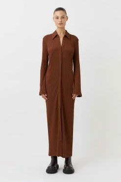 Camilla And Marc | Lumi Shirt Dress - Walnut -Acler Shop C M CAMILLA AND MARC Lumi ribbed maxi shirt dress brown 2 1200x1800 2x af900eb9 cfe4 4d83 908b 3f6c3be28065