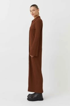 Camilla And Marc | Lumi Shirt Dress - Walnut -Acler Shop C M CAMILLA AND MARC Lumi ribbed maxi shirt dress brown 3 1200x1800 2x e605e762 de02 4371 aedb b2edc4ea4545