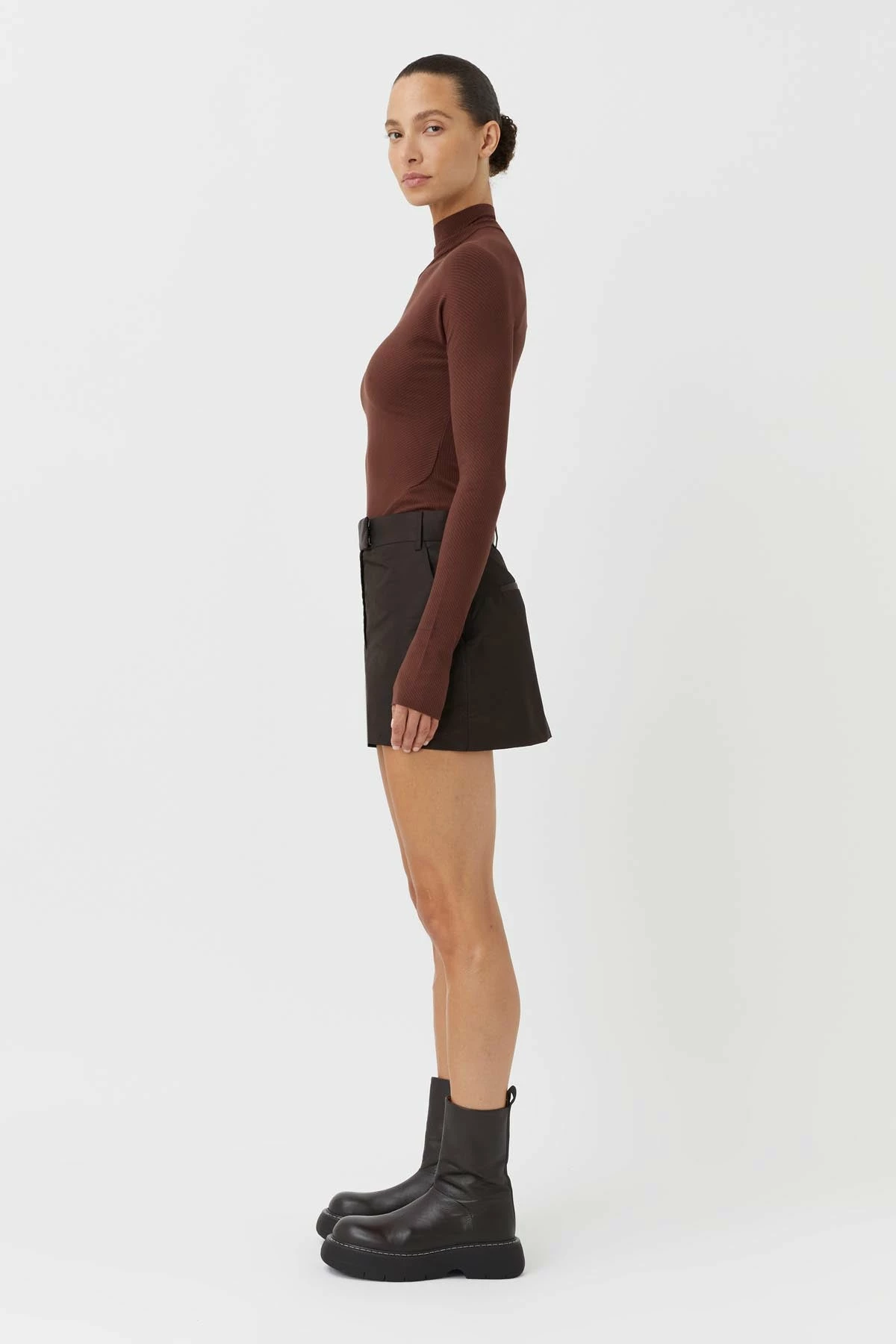 Camilla And Marc | Magnolia Rib Top - Chocolate 4 Camilla And Marc | Magnolia Rib Top - Chocolate - Image 4