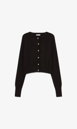 Silk Laundry | Cropped Cardigan - Black