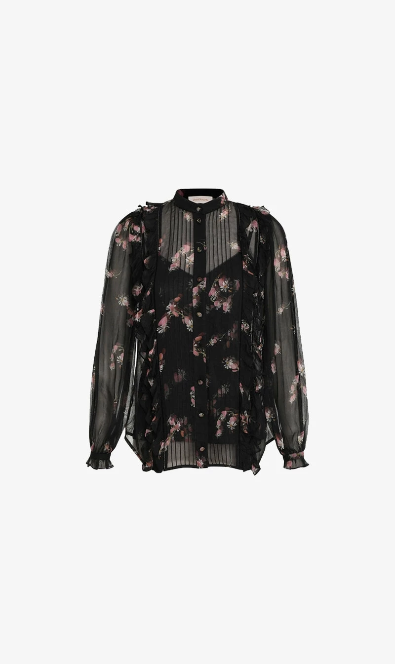 Zimmermann | Dancer Frill Shirt - Black 1 Zimmermann | Dancer Frill Shirt - Black