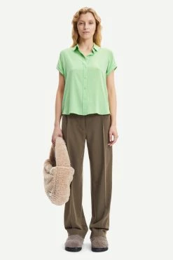 Samsoe Samsoe | Majan Short Sleeve Shirt - Sprucestone -Acler Shop F19123672 146316TCX 5