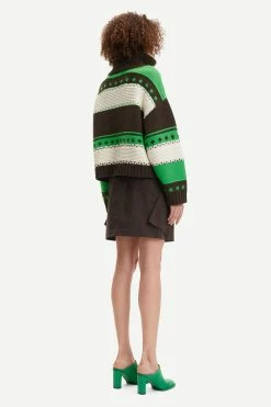 Samsoe Samsoe | Ekei Turtleneck Zip - Vibrant Green -Acler Shop F22300091 166339TCX 3