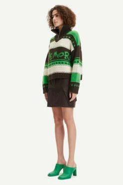 Samsoe Samsoe | Ekei Turtleneck Zip - Vibrant Green -Acler Shop F22300091 166339TCX 4