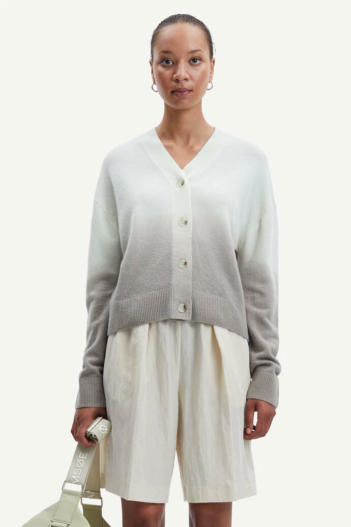 Samsoe Samsoe | Megan Cardigan - Aloe Wash Dip 2 Samsoe Samsoe | Megan Cardigan - Aloe Wash Dip - Image 2