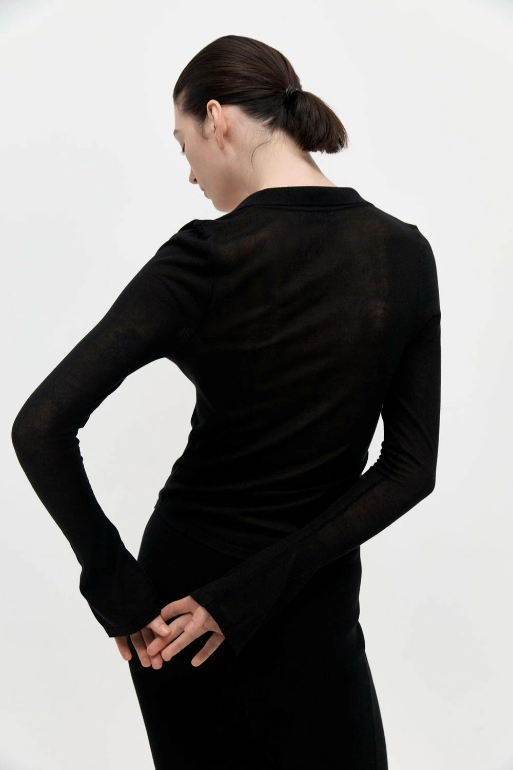 ST AGNI St. Agni | Fine Knit Shirt - Black 3 ST AGNI St. Agni | Fine Knit Shirt - Black - Image 3