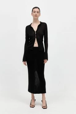 ST AGNI St. Agni | Fine Knit Shirt - Black 7 ST AGNI St. Agni | Fine Knit Shirt - Black -Acler Shop Fine Knit Shirt Black 2 1000x 61ce84c5 26ae 4440 a101 407441543fe2