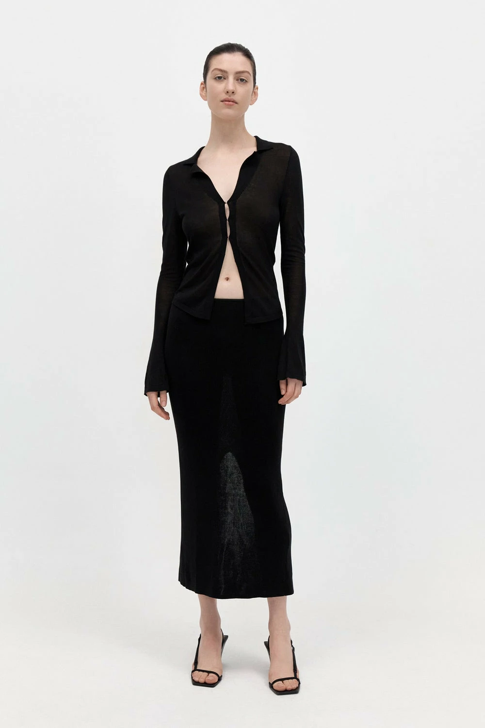 ST AGNI St. Agni | Fine Knit Shirt - Black 4 ST AGNI St. Agni | Fine Knit Shirt - Black - Image 4