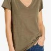 Velvet | Jilian Original Slub V-Neck Tee - Olive