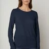 Velvet | Lizzie Original Slub Long Sleeve Tee - Blue Chip