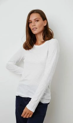 Velvet | Lizzie Original Slub Long Sleeve Tee - White